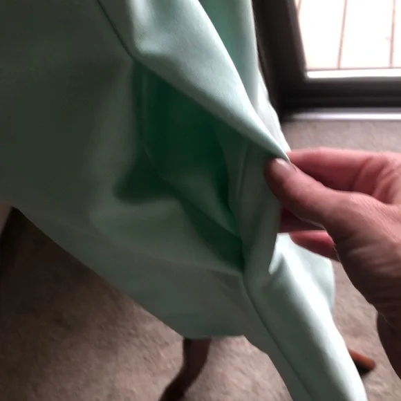 Exquisite Vintage Mint Green Sateen Dress Amazing Beading EUC! Sz M Pockets! - Picture 3 of 11